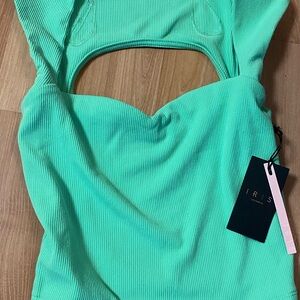Iris Light Green Ribbed Top